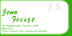 jeno feiszt business card